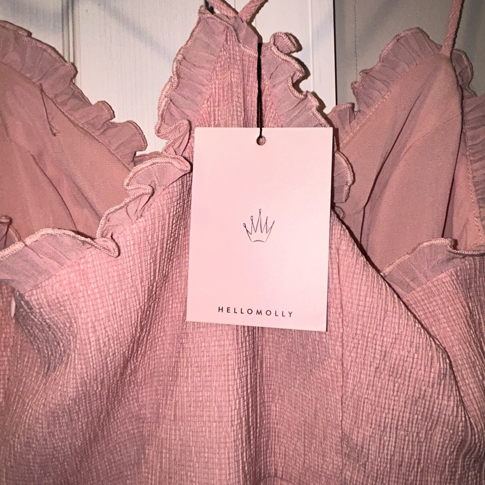 Hello Molly Blush Pink Ruffle Mini Dress - Picture 5 of 6
